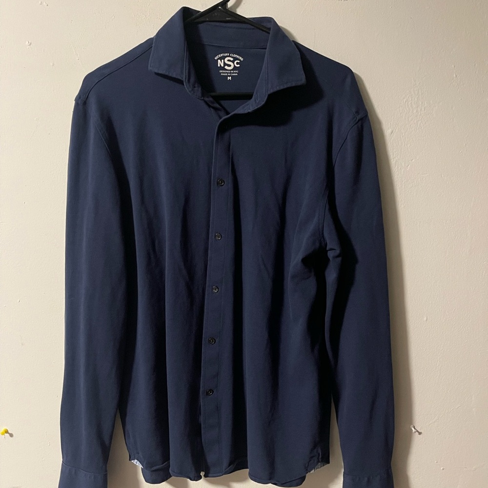 Nicestuff Navy Blue Garment with Button Detail